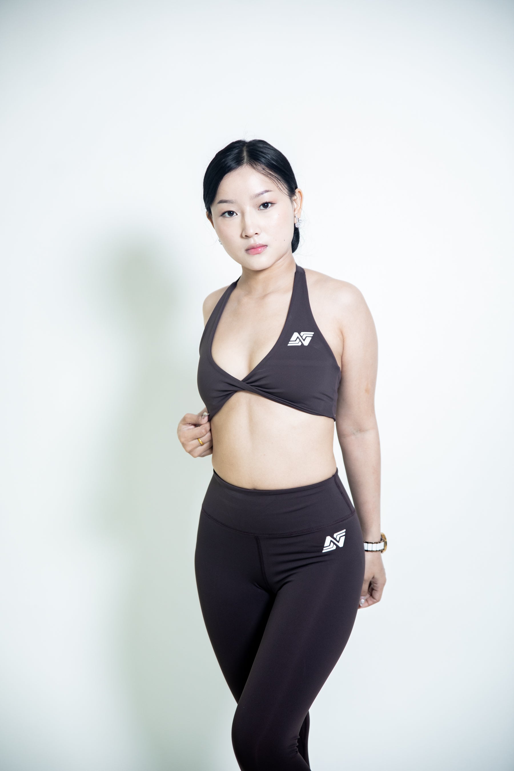 Twisted Sports Bra - Brown